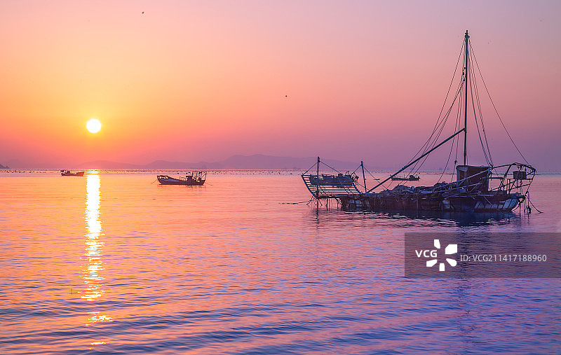 福建莆田秀屿区湄洲岛落日图片素材