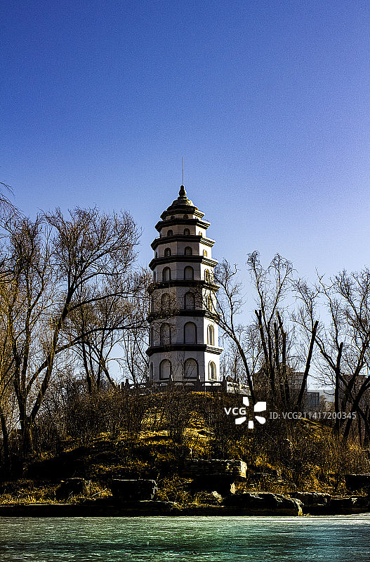 西宁人民公园白塔图片素材