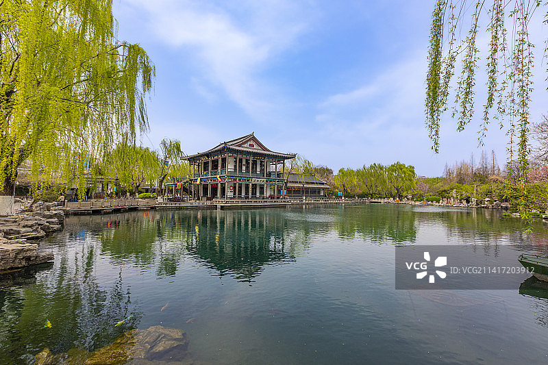 山东济南五龙潭春天图片素材