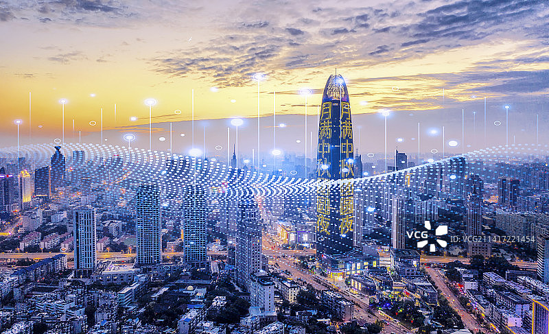 济南城市建筑风光大数据概念图片素材