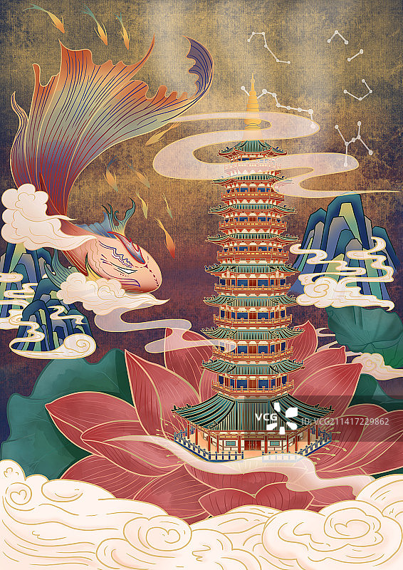 家乡的万佛塔图片素材