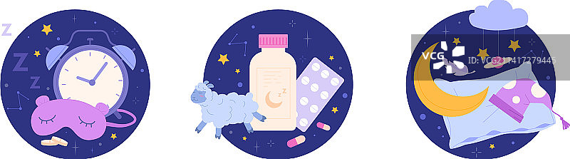 更好的睡眠用品睡前冥想元素图片素材