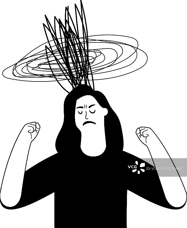愤怒沮丧的女人紧握双拳图片素材