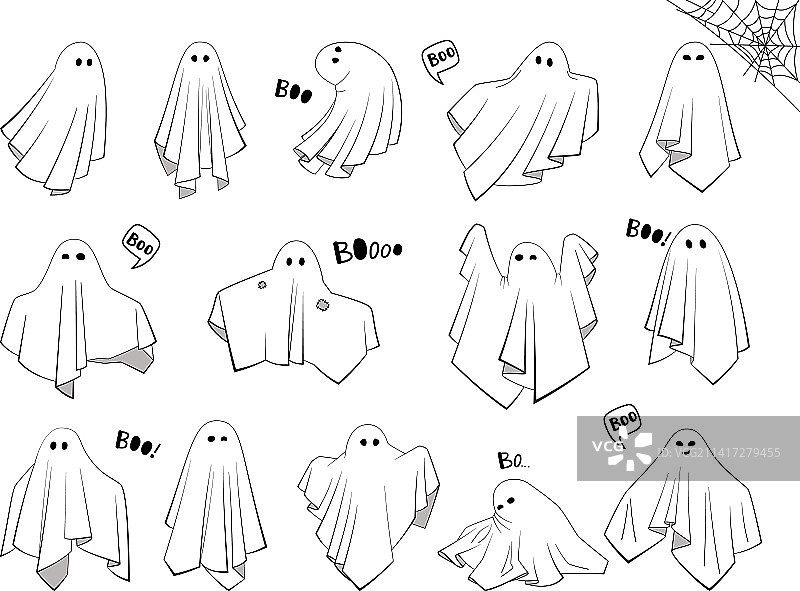 儿童可爱的布艺幽灵角色图片素材