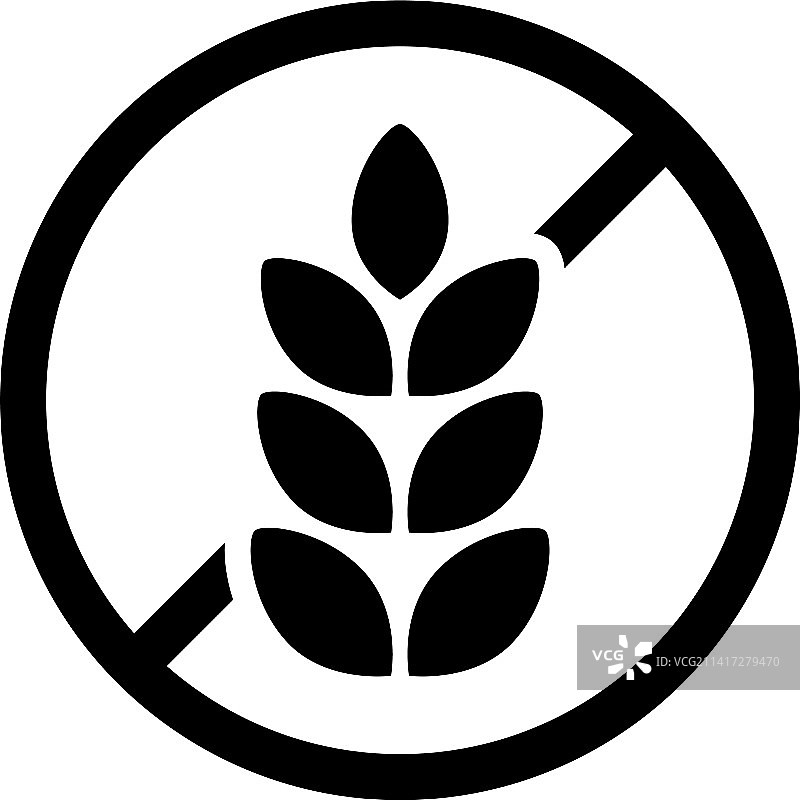 无麸质独立标签图标，不含小麦图片素材