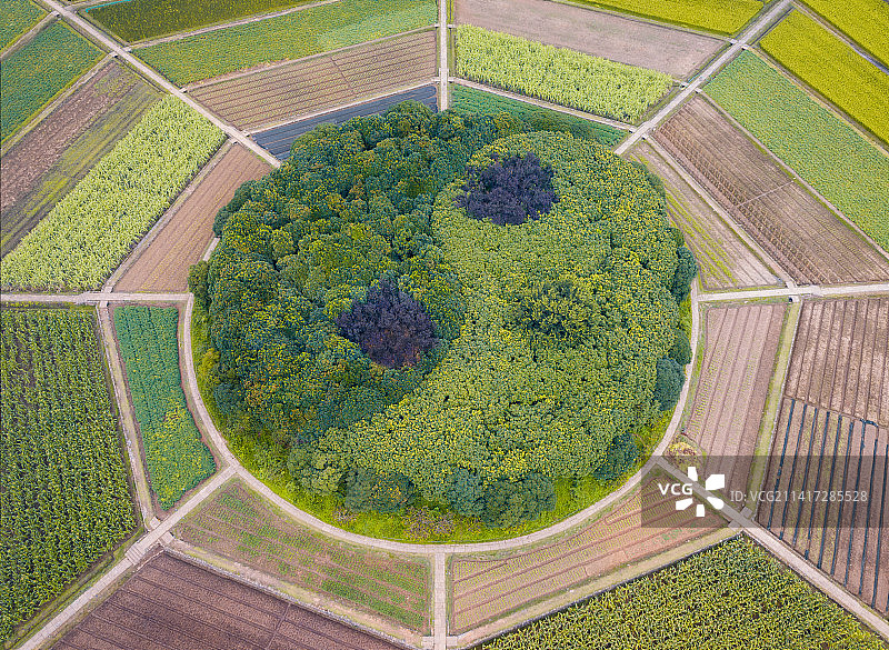 航拍杭州八卦阵自然风光图片素材