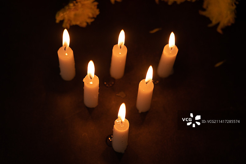 下元节祭祀蜡烛图片素材