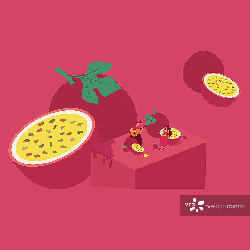 浪漫的百香果情侣图片素材