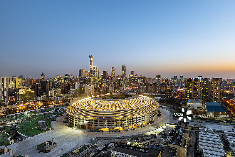 北京工人体育场夜景图片素材