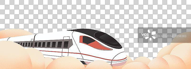 国潮高铁出行回家插画过年春运返程火车动车图片素材