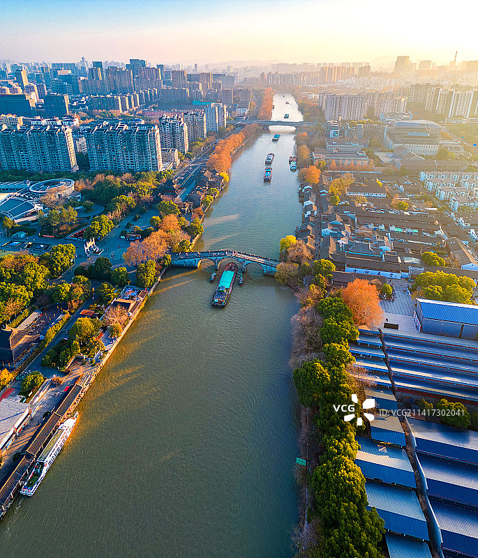 杭州京杭大运河拱宸桥段图片素材