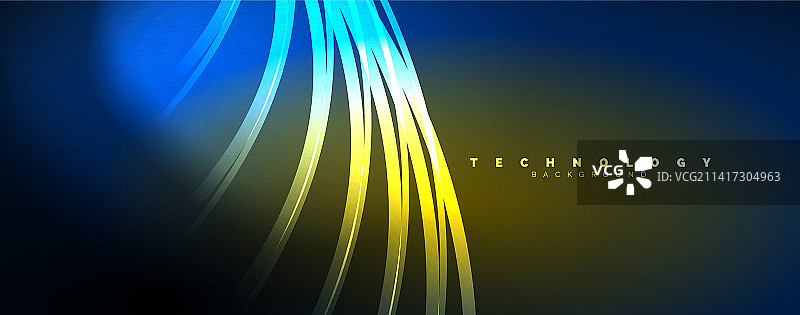 霓虹灯闪闪发光抽象线条光束图片素材