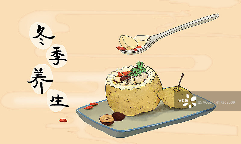 冰糖雪梨冬季养生图片素材