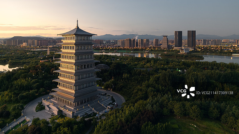 西安 世博园 长安塔图片素材