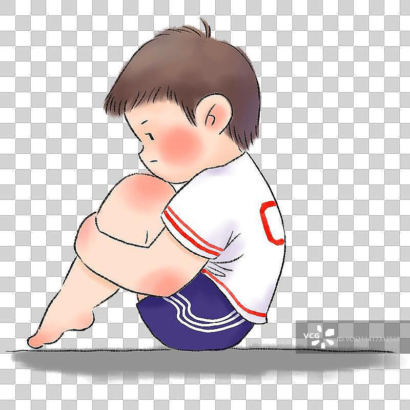 抱住小腿的人图片素材