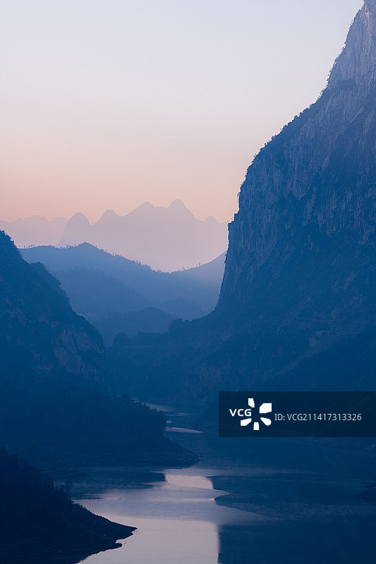 贵州牂牁江阿志河日出风景风光图片素材