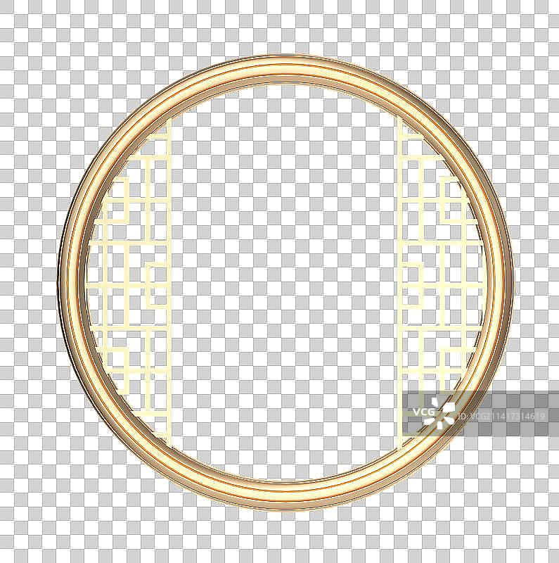 金色中国风花窗3D边框图片素材