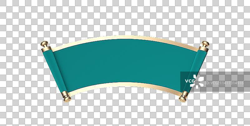 绿色画卷中国风3D边框图片素材