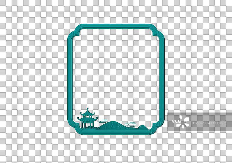 山水中国风3D边框图片素材