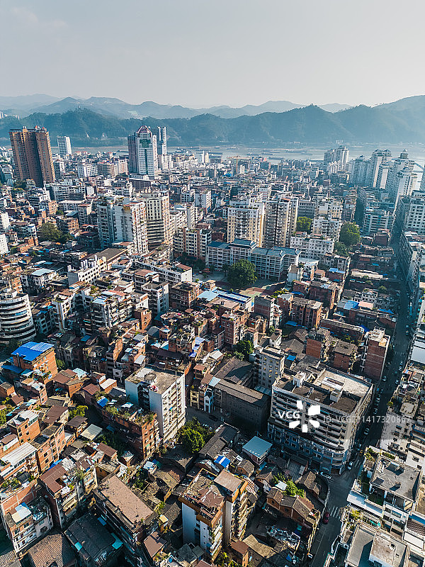 广西梧州城市建筑航拍万秀区图片素材