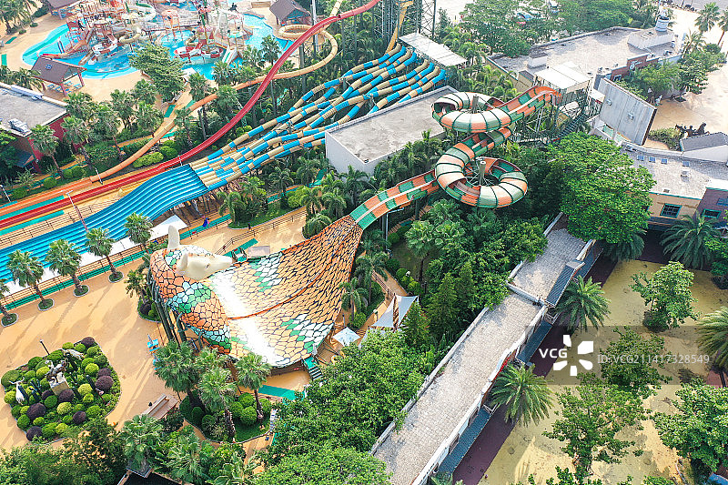 湛江吴川鼎龙湾德萨斯水上世界航拍全景图片素材