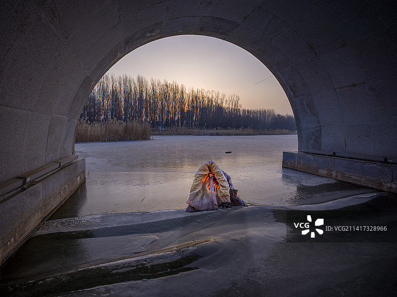 漳泽湖冬日景观图片素材