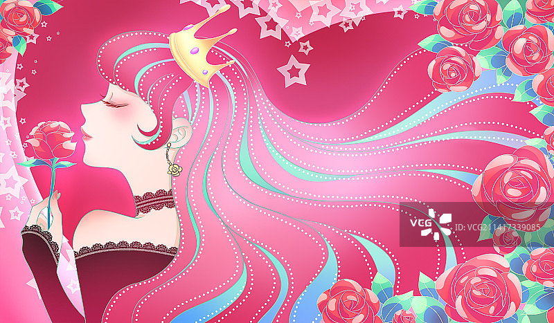 非凡洋红风格女神节插画图片素材
