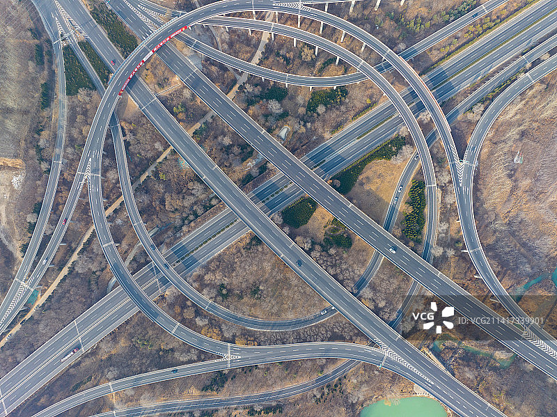 航拍济南港沟立交桥图片素材