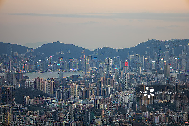 狮子山 香港 全景 九龙 地平线图片素材