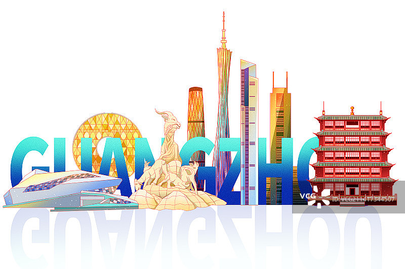 广东广州城市地标建筑群图片素材
