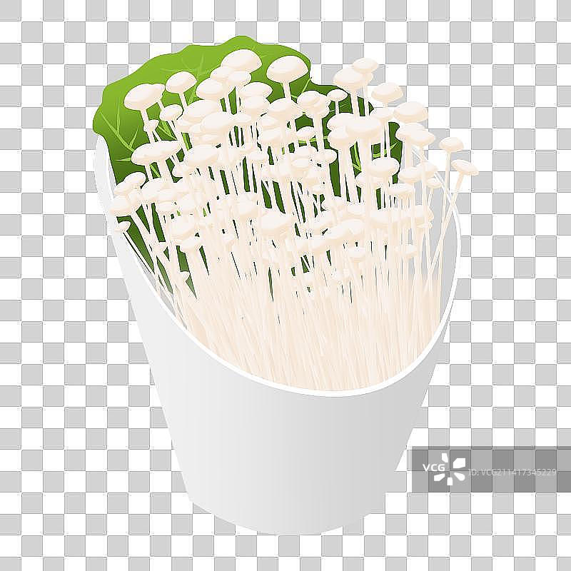 火锅美食蔬菜金针菇图片素材