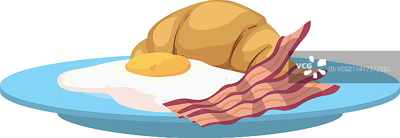 鸡蛋和培根早餐图片素材