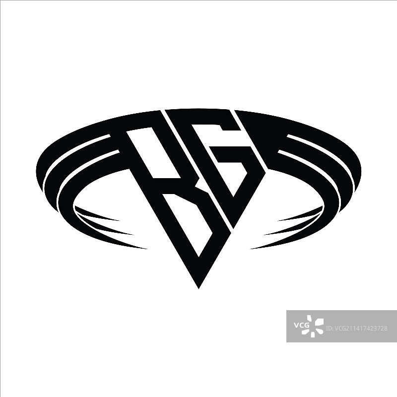 三角形切片BG字母组合logo图片素材