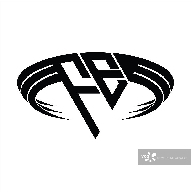 fe字母标志与三角形切片图片素材