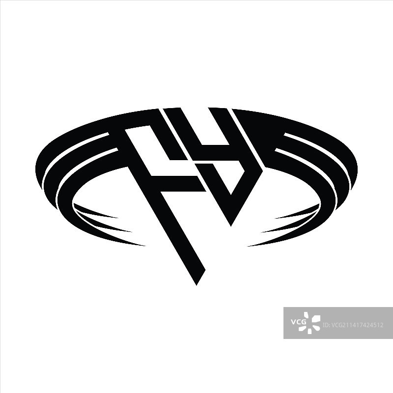 带有三角形切片的FY字母Logo标志图片素材