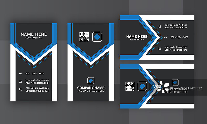 代理公司名片简洁优雅设计模板图片素材