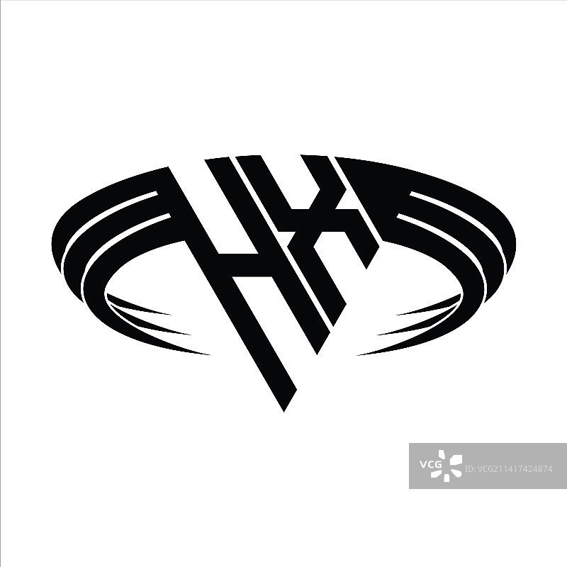 三角形切片HX字母组合标志图片素材