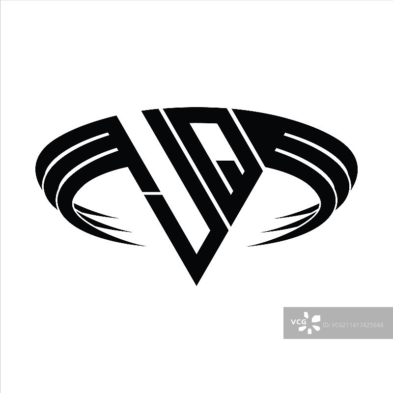 JQ字母三角形切片标志图片素材