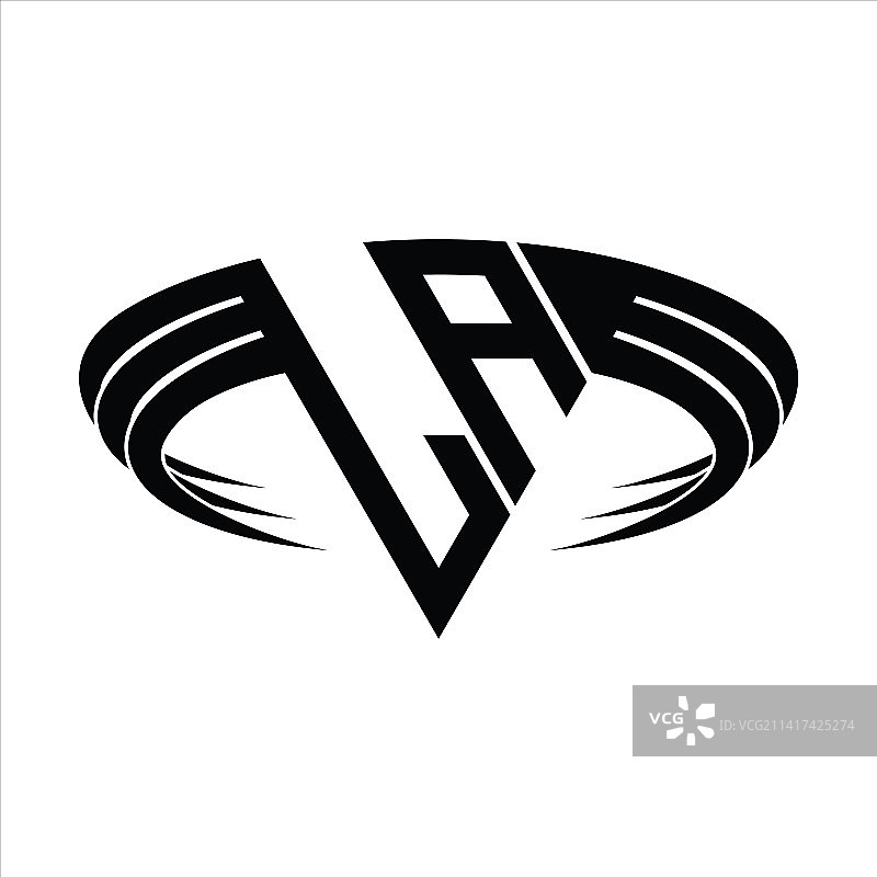 LA标志字母组合带三角形切片图片素材