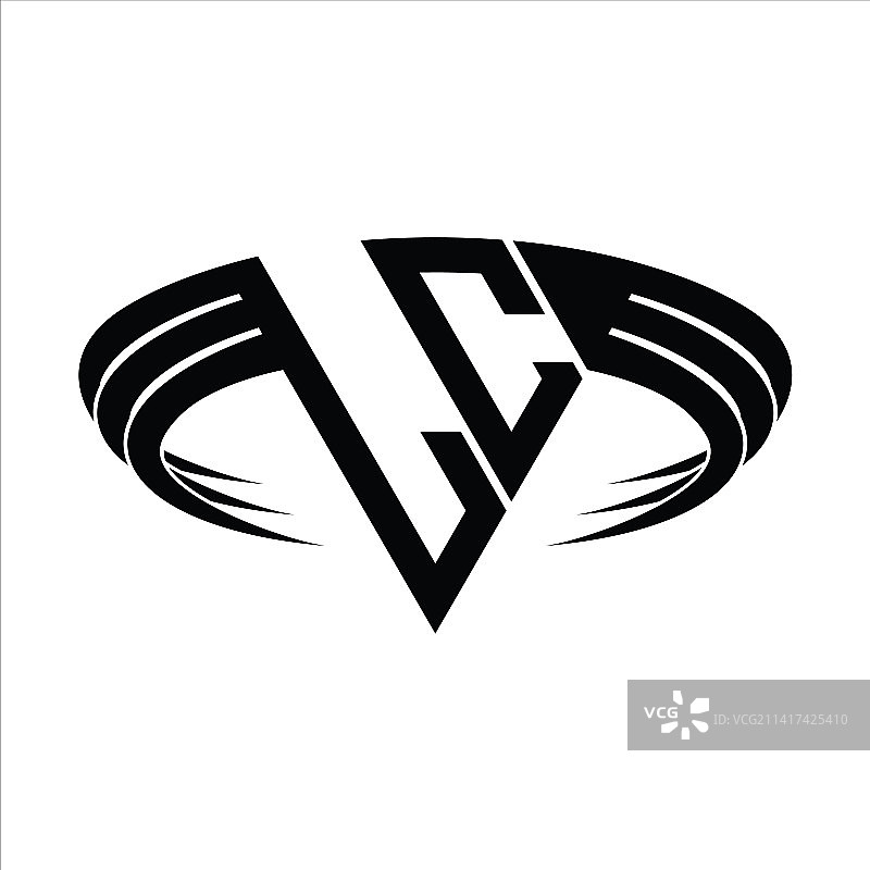 LC字母三角形切片标志图片素材