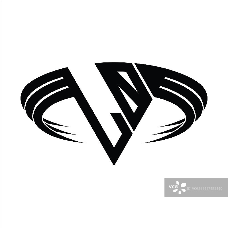 带有三角形切片的LO字母Logo标志图片素材