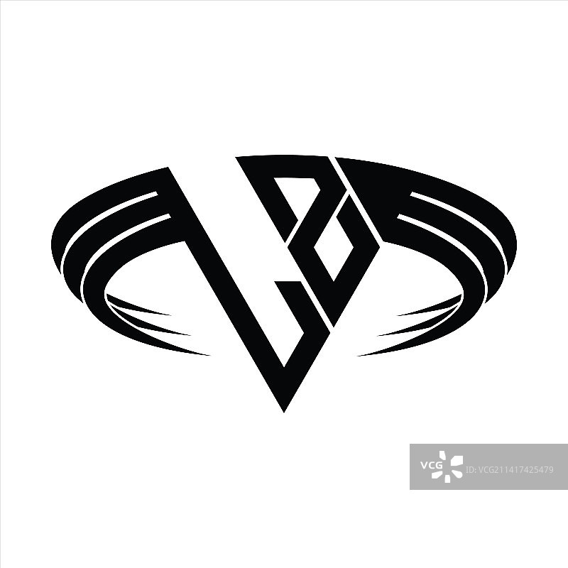 带有三角形切片的LZ字母组合Logo图片素材