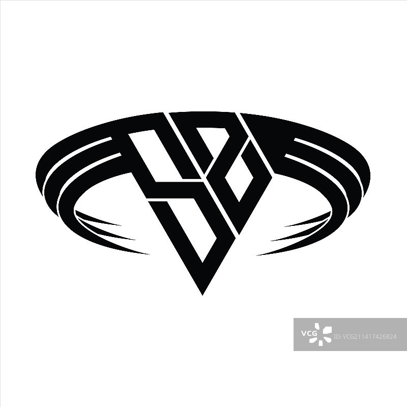 SZ字母组合标志：三角切片图片素材