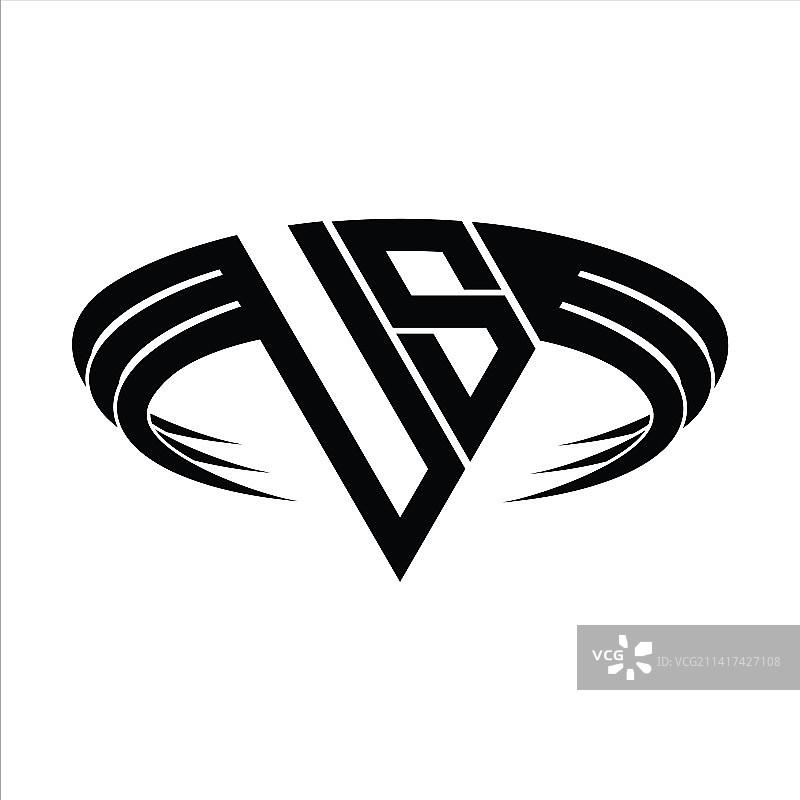 带有三角形切片的美式字母标志图片素材