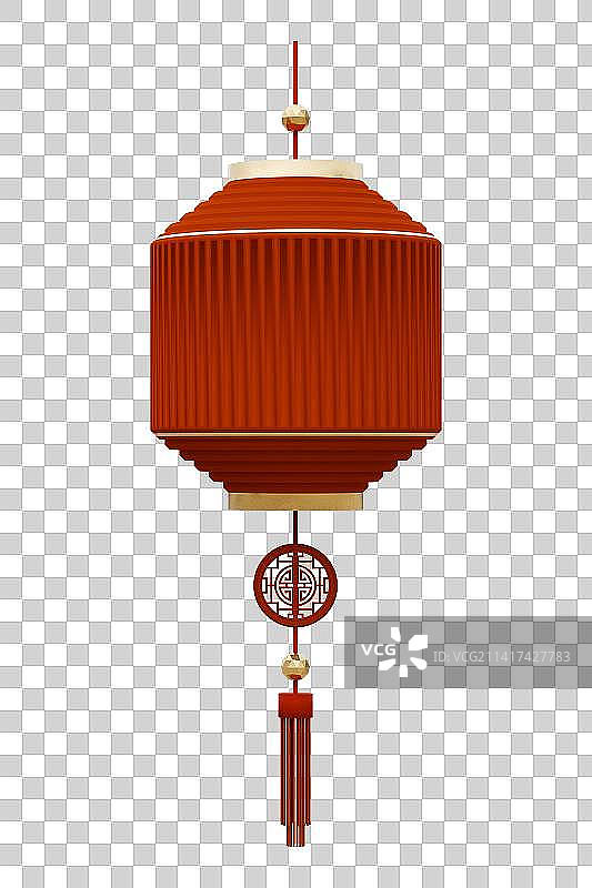 3D渲染红色中国风灯笼免抠元素图片素材