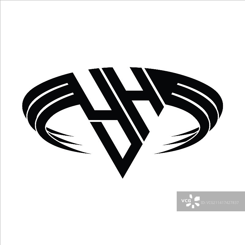 三角形切片YH字母标志设计图片素材