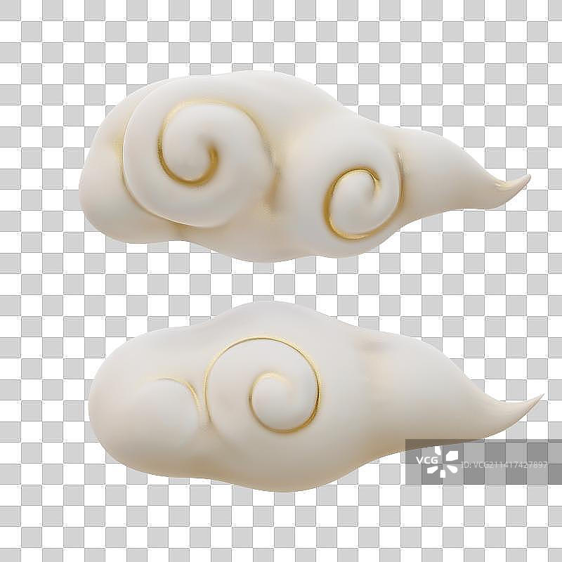 3D渲染立体中国风祥云图片素材