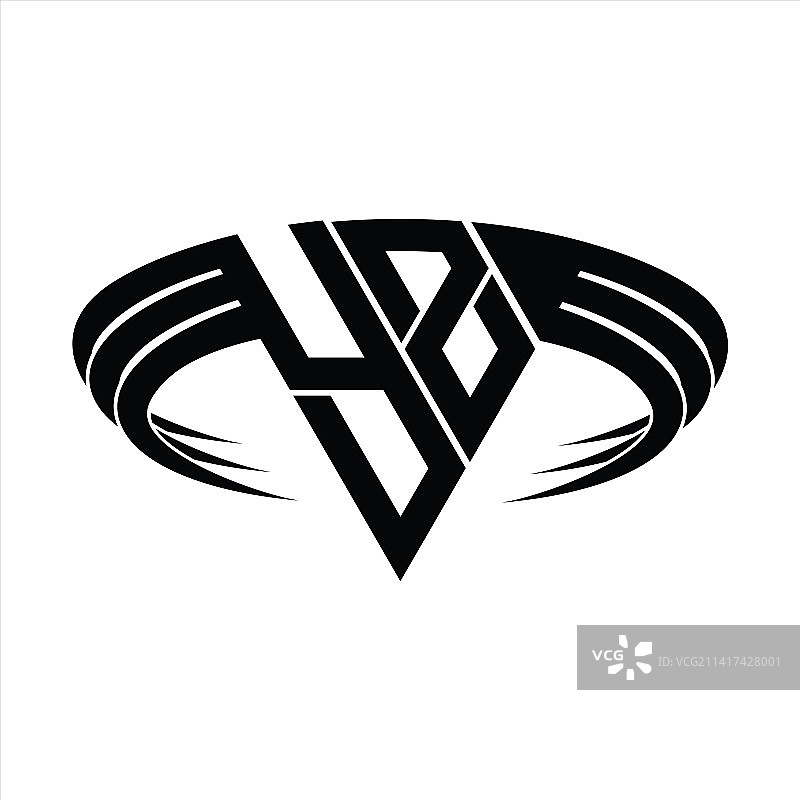 YZ字母首字母三角形切片Logo图片素材