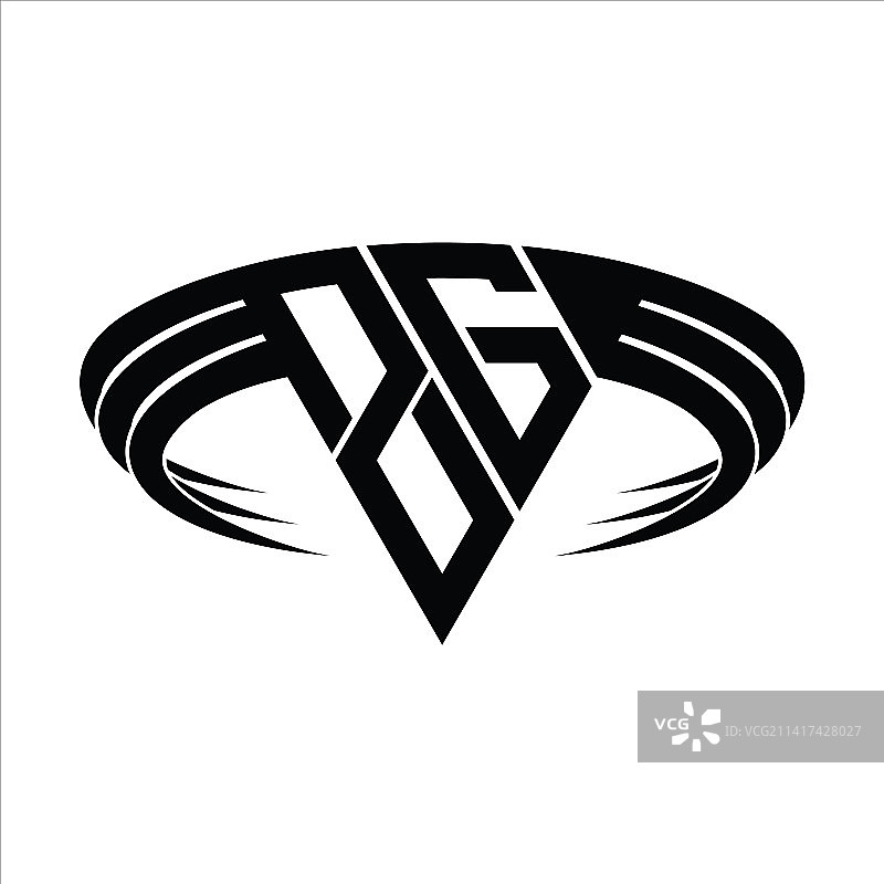ZG三角形切片字母组合标志图片素材