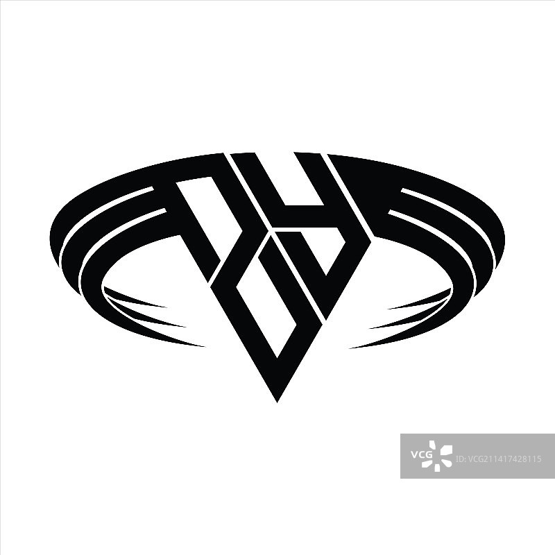 三角形切片ZY字母组合标志图片素材